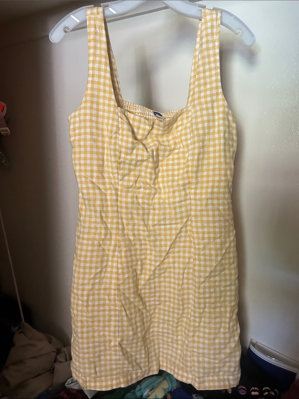 Yellow Gingham Sleeveless Sundress - Women